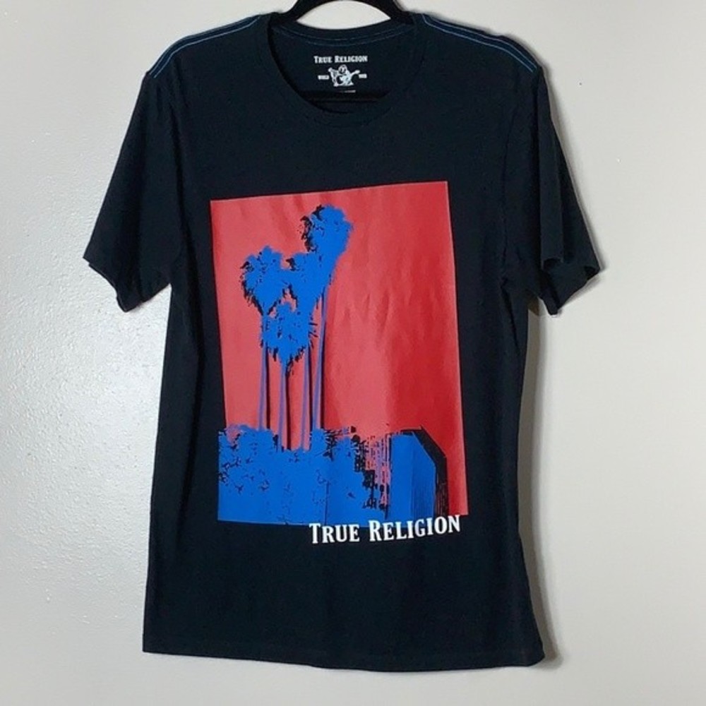True Religion Men's Black Graphic T-shirt Size S/P